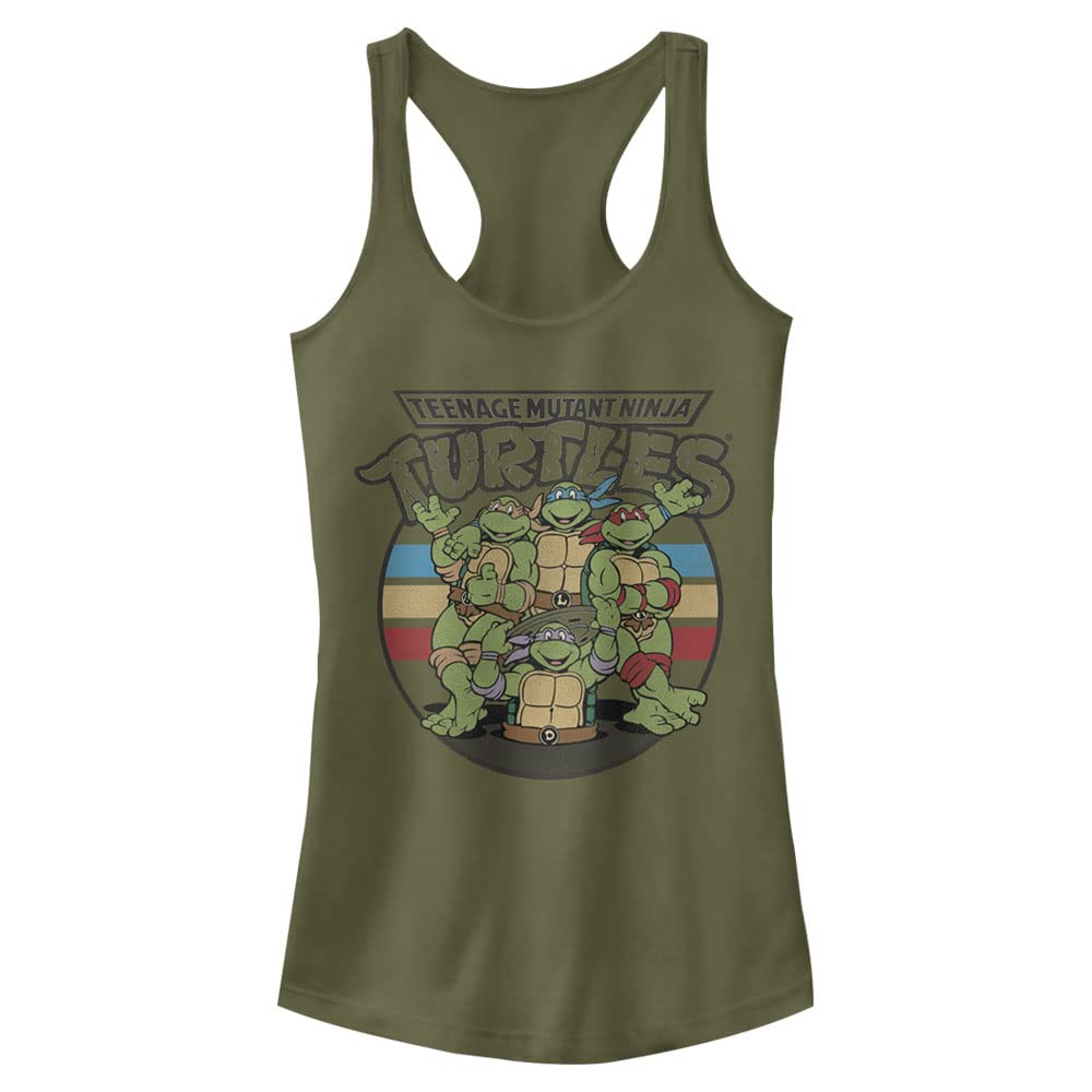 Nickelodeon Teenage Mutant Ninja Turtles Retro Graphic Racerback Tank Top for Girls - Soft & Comfortable Junior's Athletic Wear - Perfect for Sports, Gym, and Casual Outfits
