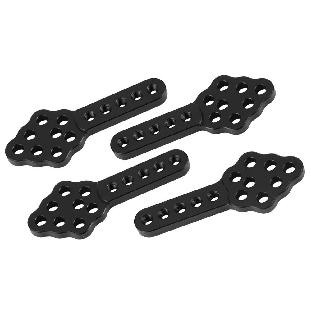 Lantro JS 51mm Adjustable Rear Shock Mount for 1/10 RC Crawler - 2 Colors (Black) - Durable Replacement Part for RC Car Repair & Off-Road Performance Upgrades