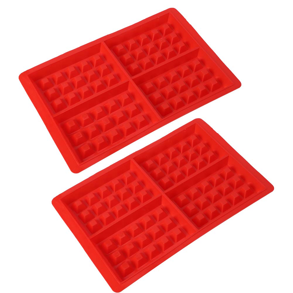2-Piece Silicone Waffle & Muffin Mold Set - Non-Stick Square Baking Pan for Waffles, Cakes & Chocolate - Perfect for DIY Desserts, Breakfast & Party Treats