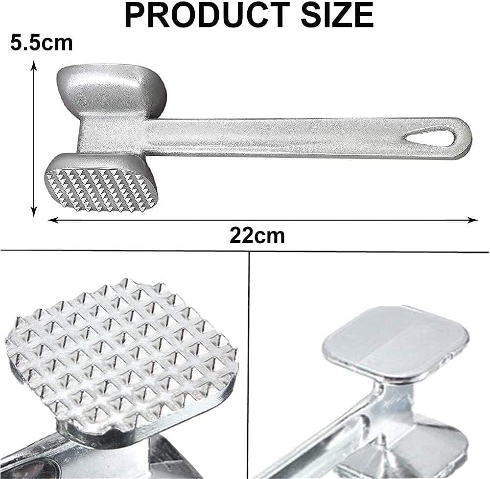 Premium Aluminum Meat Tenderizer Hammer - Professional Steak & Chicken Pounder for Beef, Poultry - Heavy Duty Kitchen Tool for Grilling, BBQ & Home Cooking Accessories