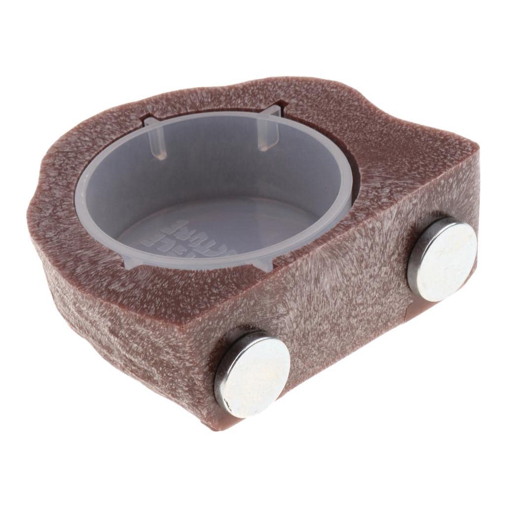 Premium Reptile Feeding Dish - Durable Small Pet Food Bowl for Lizards, Turtles & Snakes - Brown Ceramic Basin for Easy Cleaning - Ideal for Terrariums & Reptile Habitats