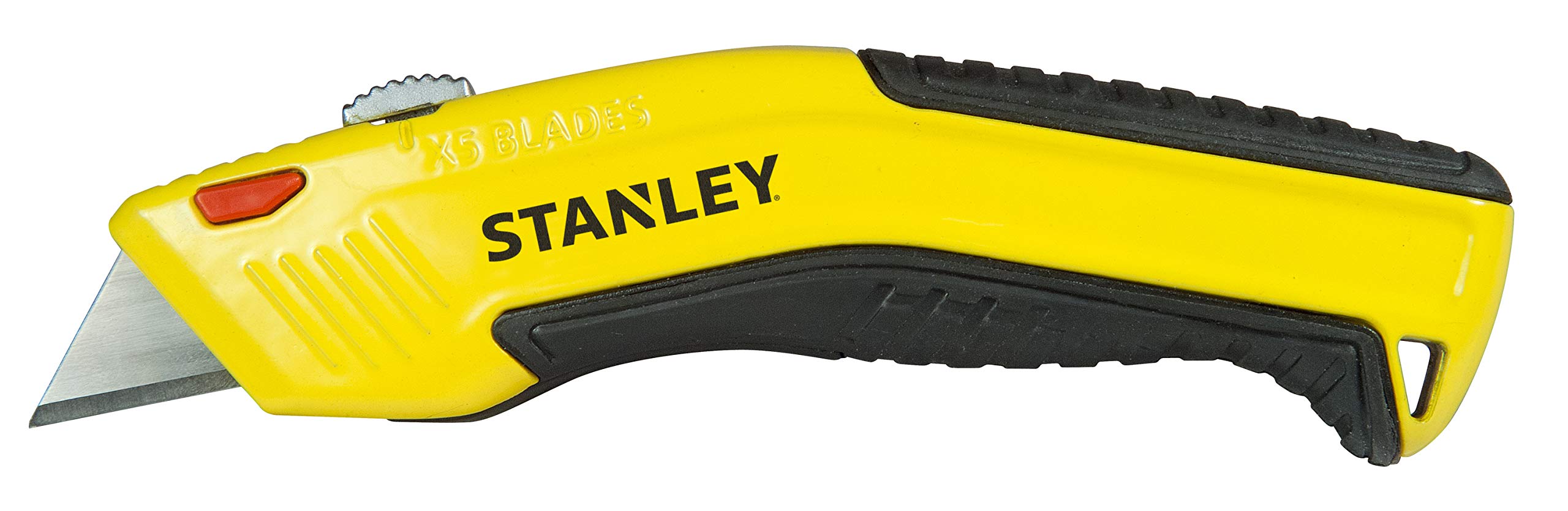 Stanley 0-10-237 Auto-Loading Utility Knife - Heavy Duty Retractable Box Cutter with Black/Yellow Handle for Construction, DIY Projects & Packaging