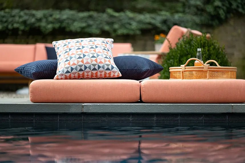 Sunbrella Designer Array Lumbar Throw Pillow - Waterproof & Fade-Resistant Outdoor Decorative Cushion for Patio, Sofa, and Bedroom Decor