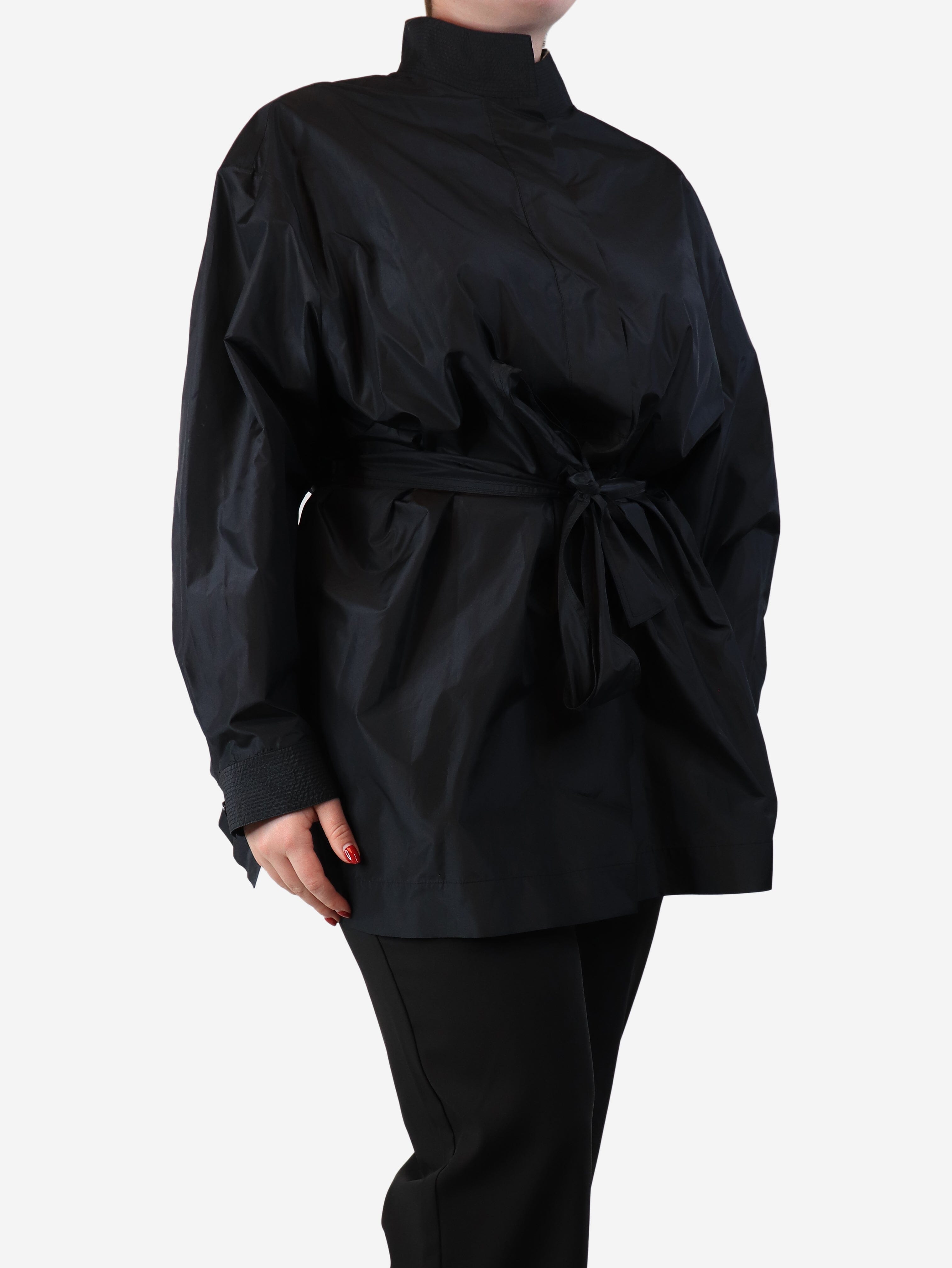 Black Varo Belted Tunic Shirt for Women - Size L - Stylish Casual & Office Wear - Perfect for Layering, Work, and Everyday Outfits