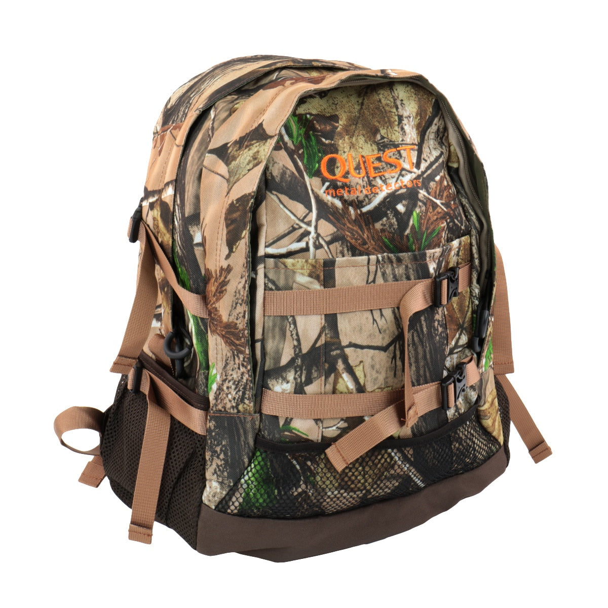 Quest Metal Detectors All Purpose Camo Backpack - Waterproof & Durable for Outdoor Treasure Hunting, Beach Combing & Metal Detecting Adventures
