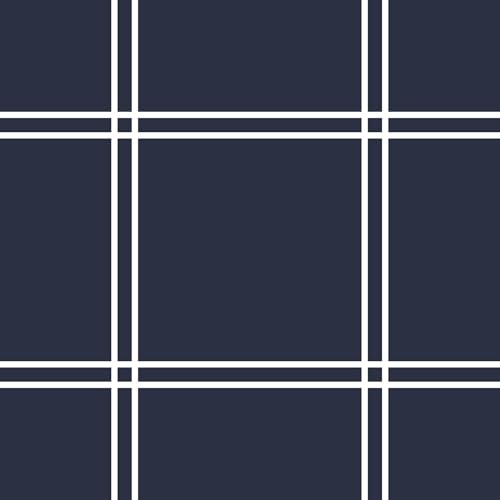 19 - Modern Plaid - Midnight Blue/White (No Comforter)