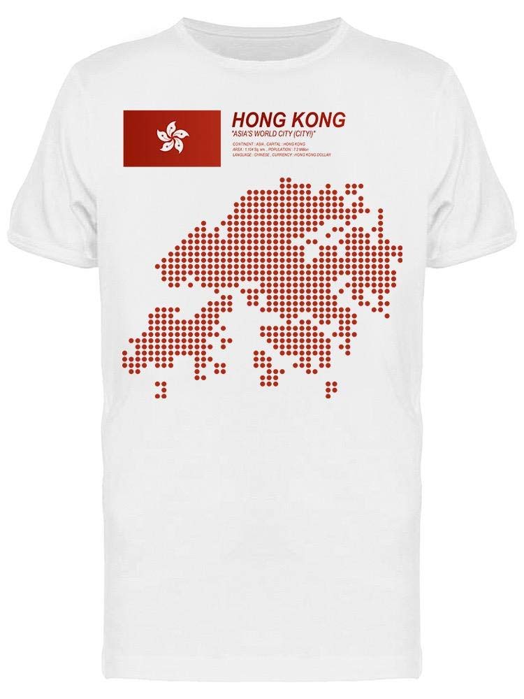Hong Kong Map T-Shirt for Men - Stylish Dot Design Graphic Tee - Perfect for Travel, Casual Wear & Street Fashion