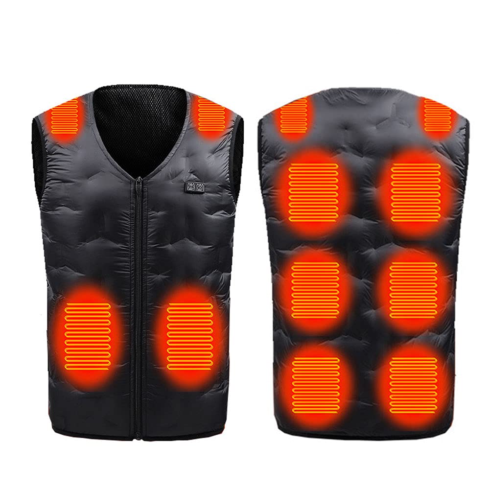 10-Zone USB Electric Heated Vest for Men & Women - Lightweight, Washable Winter Warm Vest for Outdoor Activities - Perfect for Cycling, Hiking, and Cold Weather Commuting