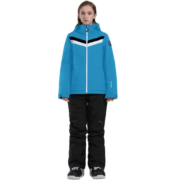 GSOU SNOW Women's Waterproof Ski Jacket and Pants Set - Windproof Snowboarding Suit with Hood for Winter Sports & Outdoor Activities