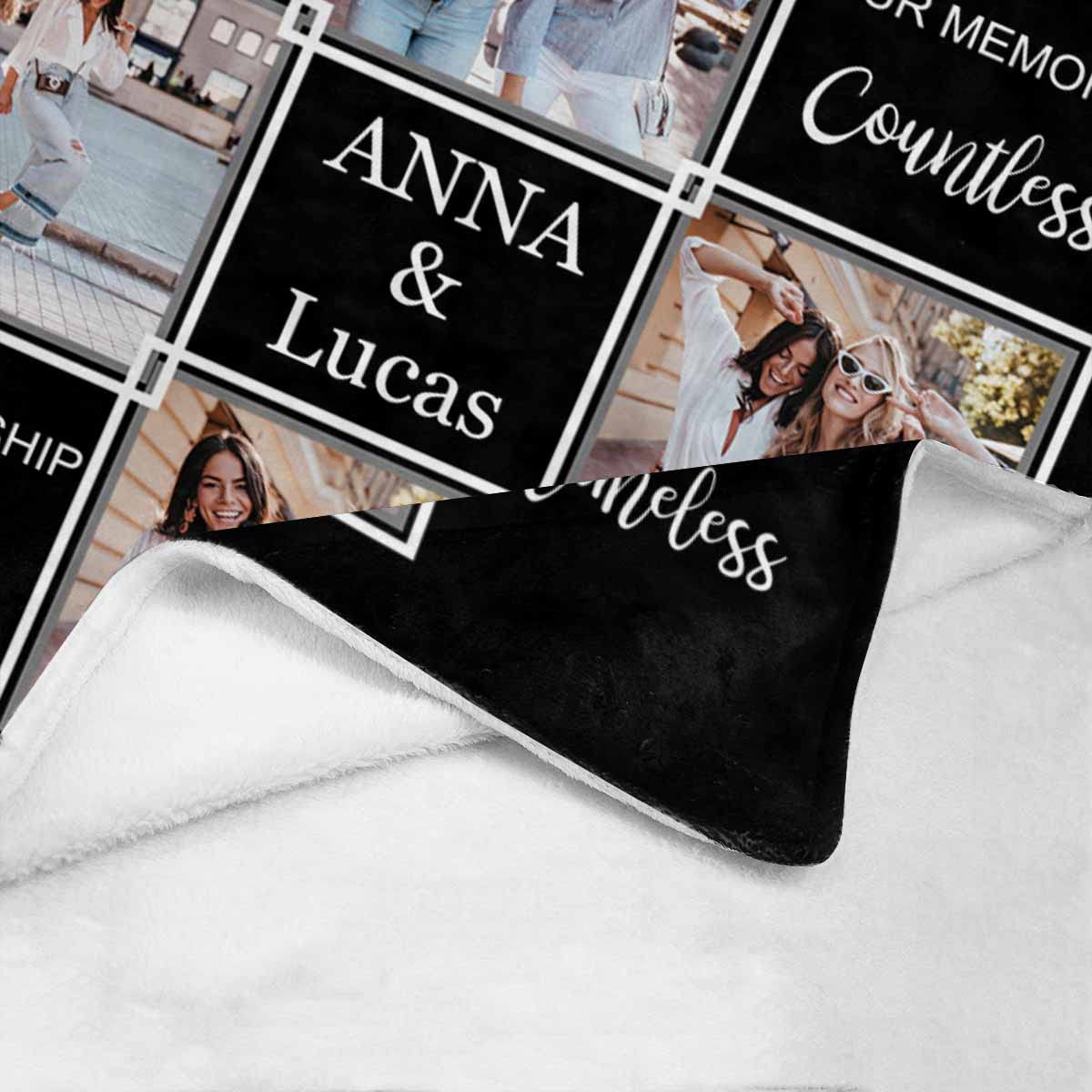 Custom Best Friend Picture Blanket - Personalized Friendship Throw for Women, Sister & BFF - 60x80 Inch Memory Blanket for Birthday Gifts, Cozy Home Decor, and Special Occasions