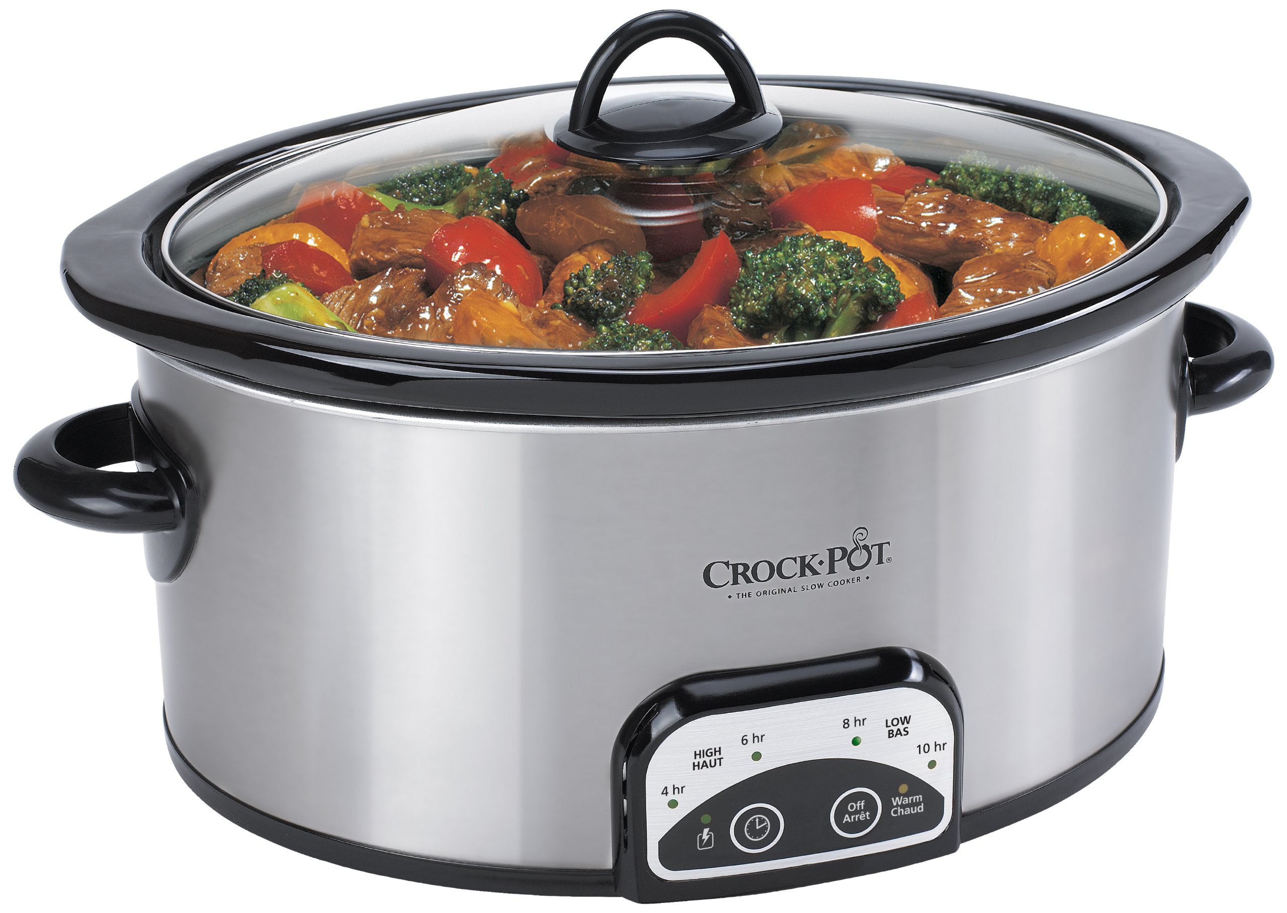 4.0 Quart Oval Stainless Steel Slow Cooker with Digital Timer - Programmable Crock Pot for Soups, Stews & Family Dinners | Perfect for Home Cooking & Meal Prep