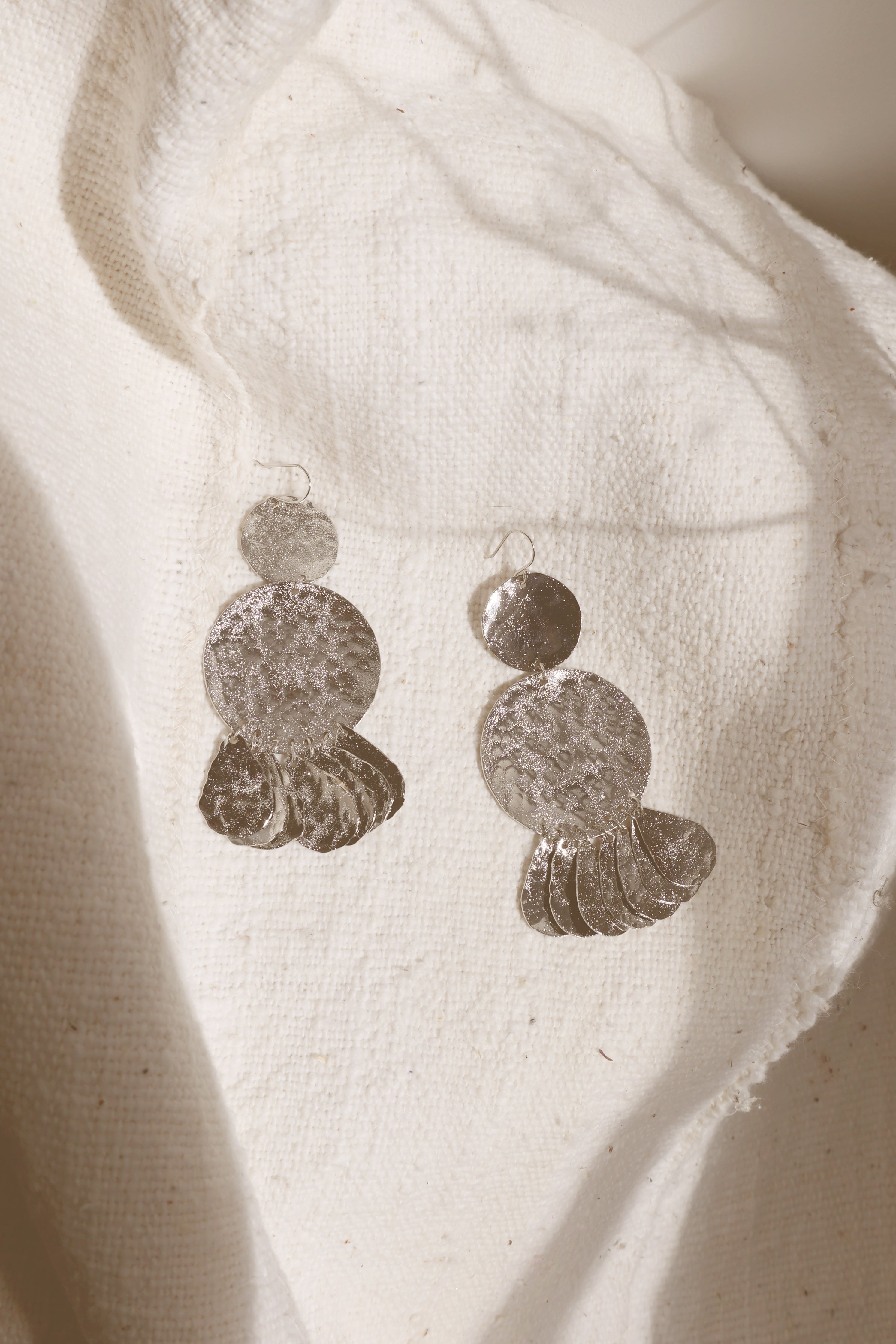 Statement Metal Fringe Earrings for Women - Silver Boho Dangle Earrings - Perfect for Parties, Weddings & Everyday Wear