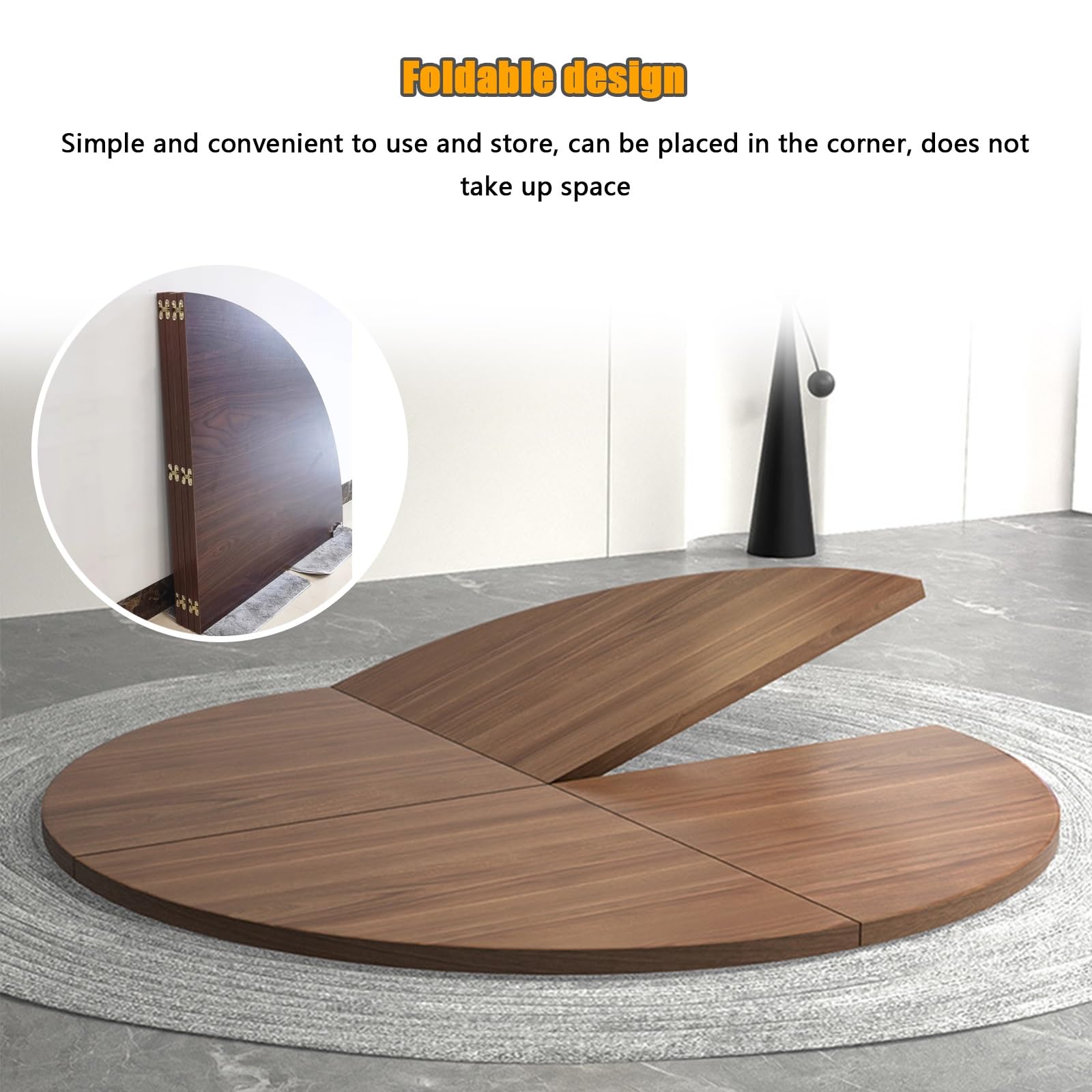47.2-70.9 Inch Foldable Round Table Top - Expandable Wooden Dining Table Replacement for Indoor/Outdoor Use - Perfect for Parties, Events, and Temporary Dining Spaces