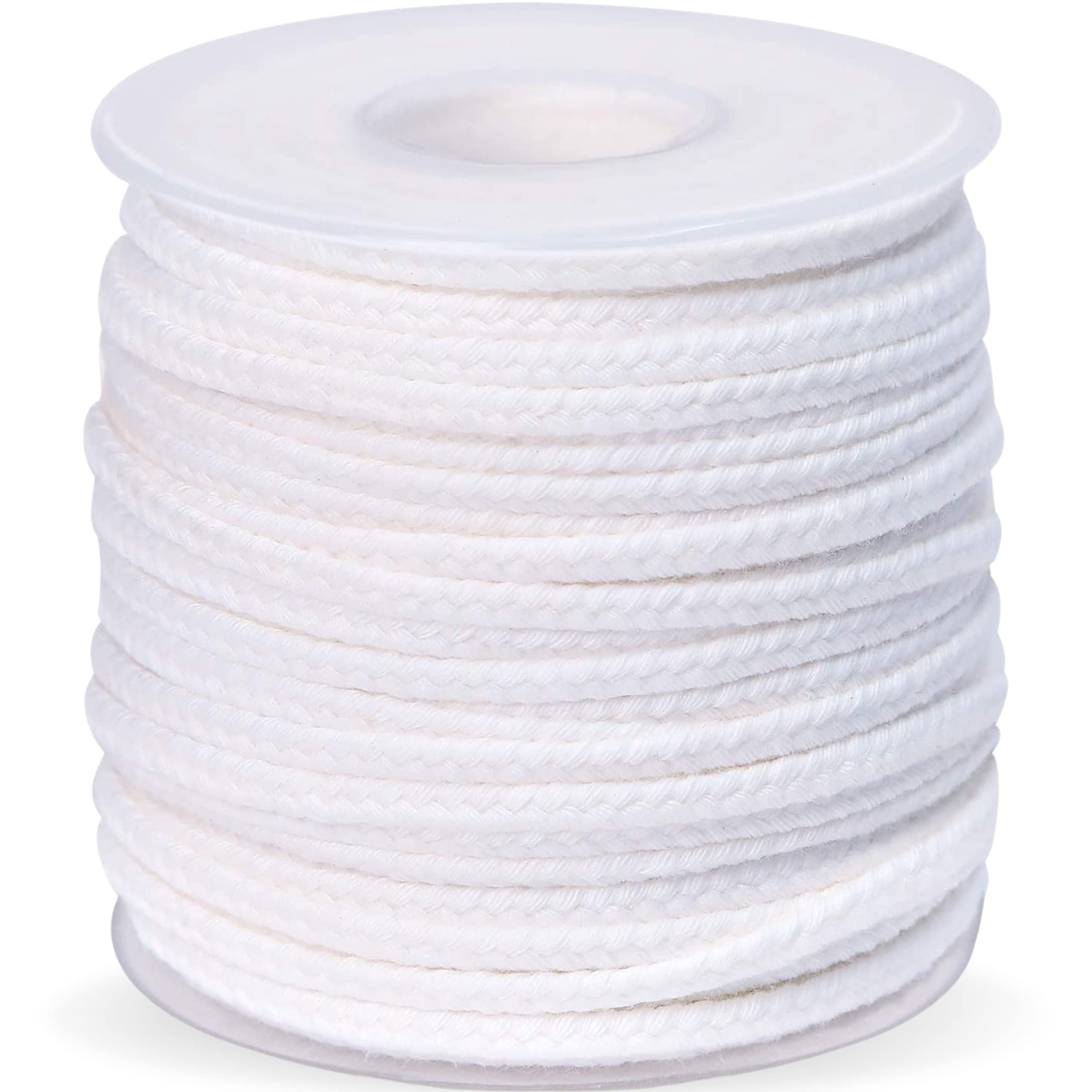 24-Ply Braided Cotton Candle Wick Spool - 200 Feet White Woven Candle Making Wick for DIY Crafts, Soy Wax Candles & Aromatherapy Supplies - Perfect for Handmade Candles, Home Decor & Gift Making