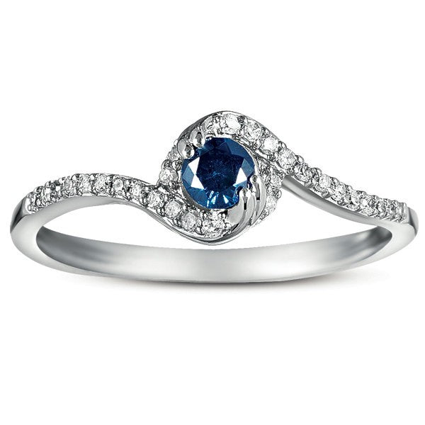 1 Carat Blue Sapphire & Moissanite Diamond Halo Engagement Ring in 10K White Gold - Elegant Wedding Proposal Jewelry for Brides & Anniversary Gifts