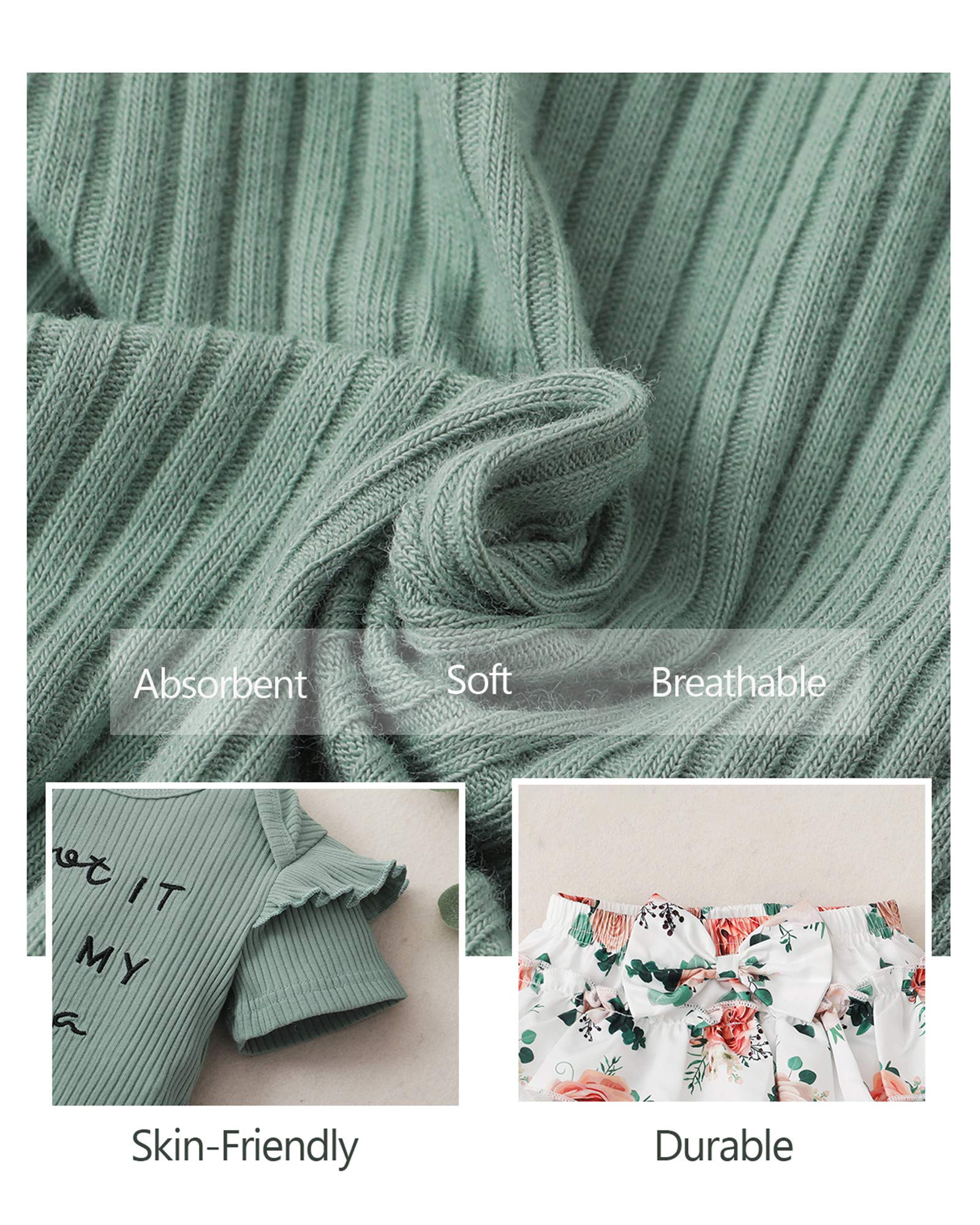 Mioglrie Newborn Baby Girl Clothes - Floral Romper & Shorts Set | Cute Summer Outfits for Infant Girls | Perfect for Photoshoots, Playdates & Family Outings