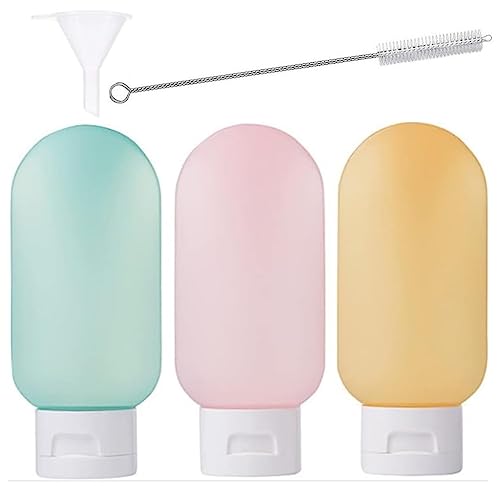 BONDWET 60ml (2oz) Travel Bottles Set - 3 Pack Leak Proof TSA Approved Toiletries Containers for Shampoo, Lotion & Cosmetics - Portable Refillable Squeeze Bottles for Airplane, Gym & Vacation Travel Accessories