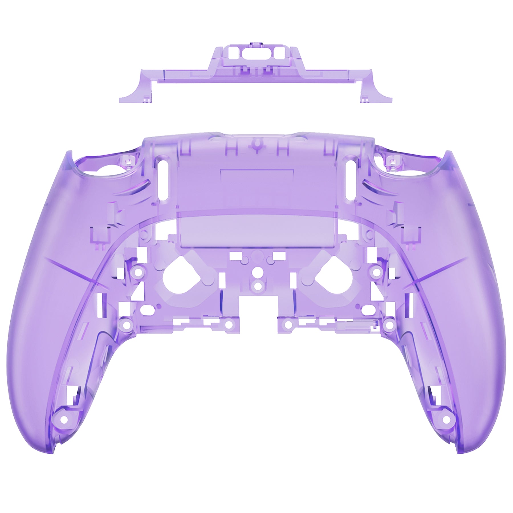 eXtremeRate Clear Atomic Purple Replacement Back Shell Cover Compatible with PS5 Edge Controller - DIY Custom Housing for Enhanced Gaming Experience