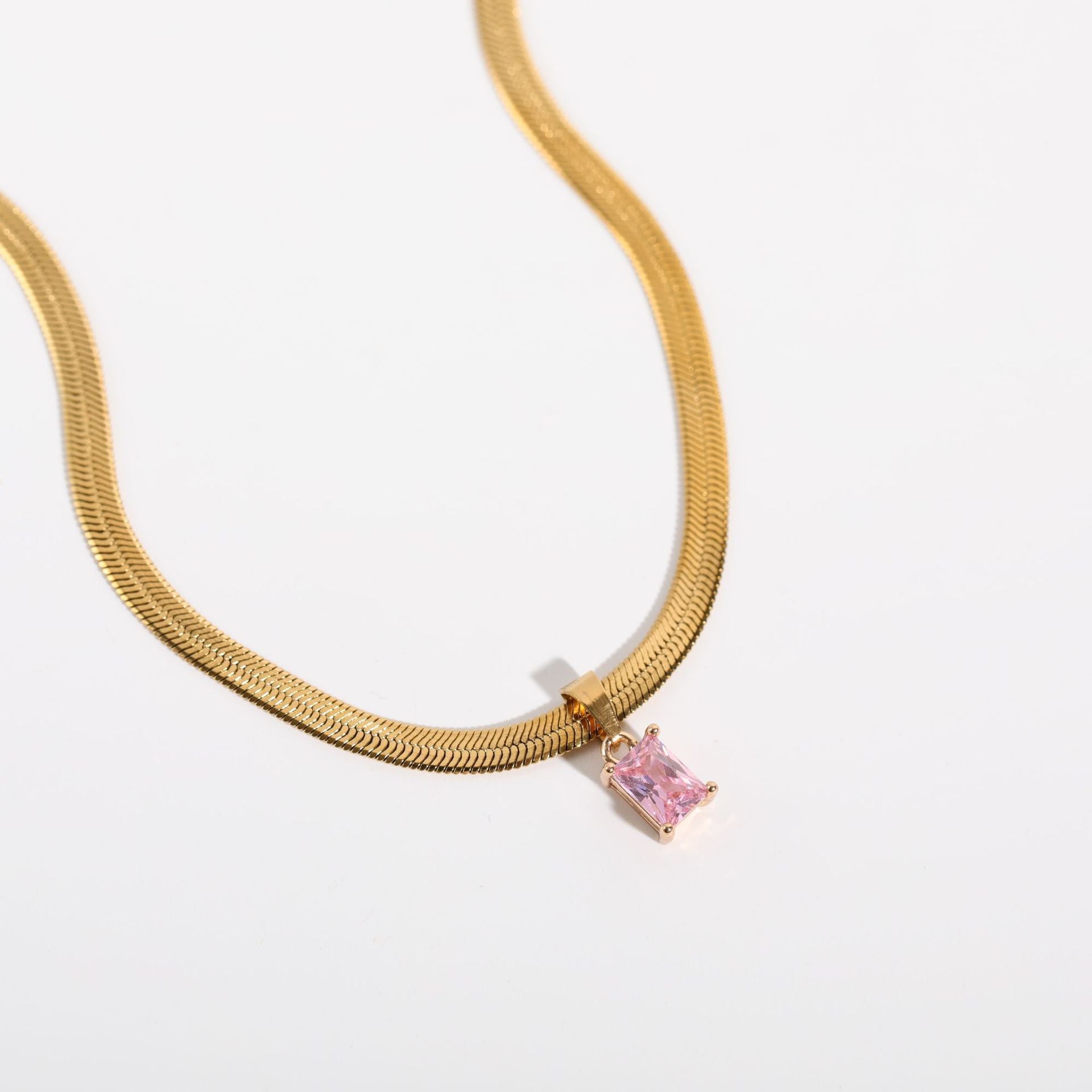 18K Gold Snake Chain Choker Necklace with Elegant Pendant | Dainty Layering Jewelry for Women | Perfect for Date Night, Weddings & Special Occasions