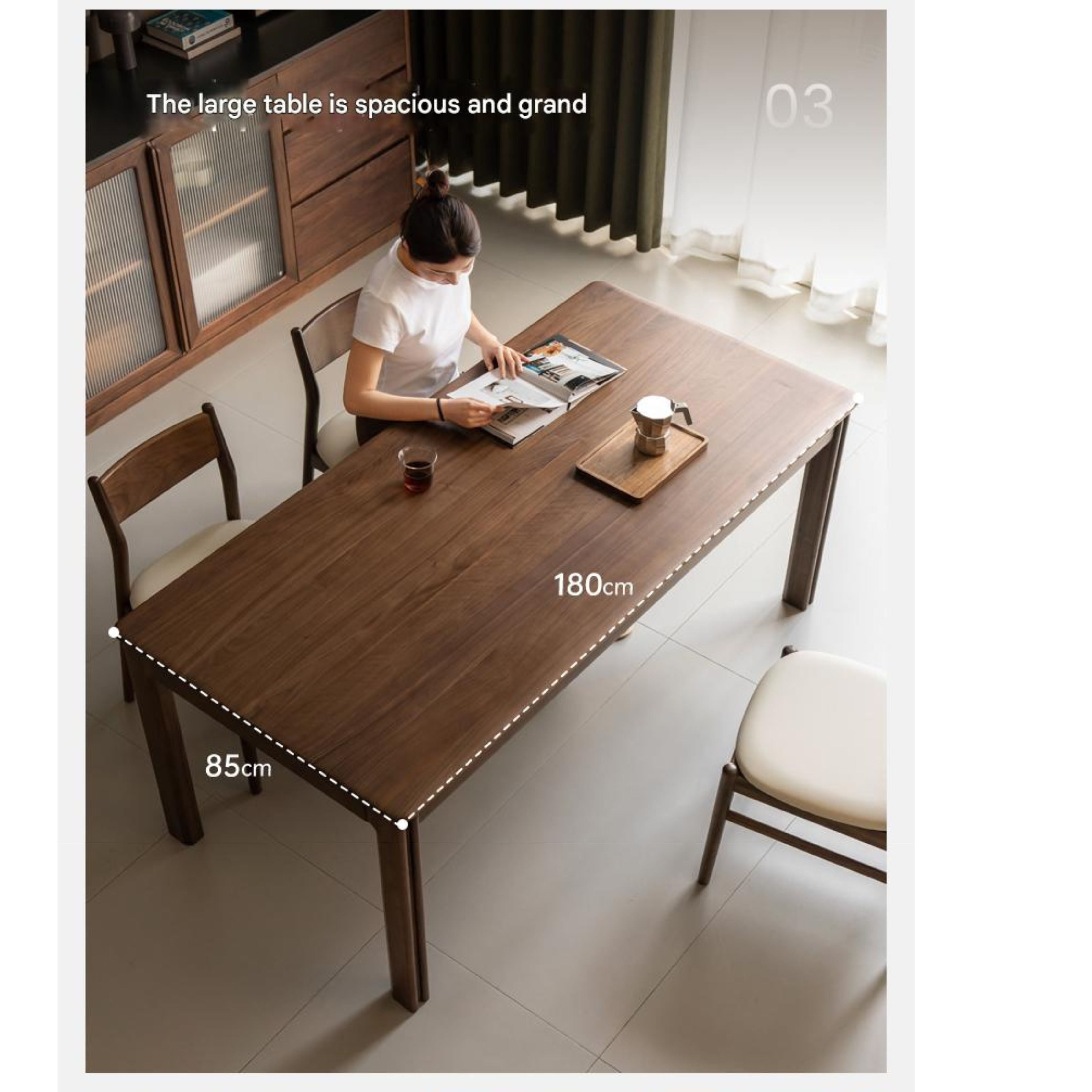 Solid Oak Wood Dining Table - Light Luxury Modern Design for Dining Room, Kitchen, or Open Space - Perfect for Family Gatherings & Dinner Parties