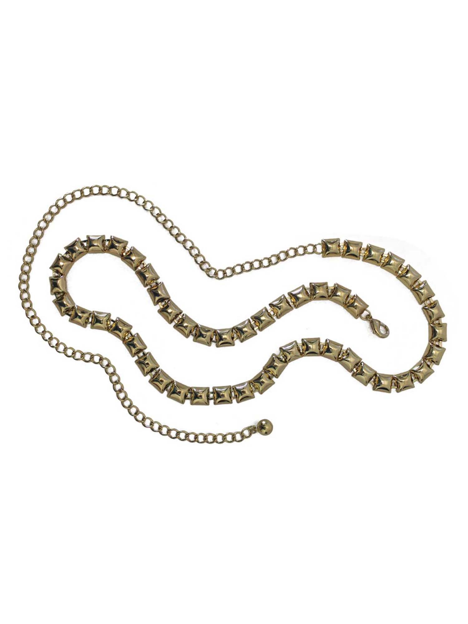 18K Gold Plated Single Strand Chain Link Body Jewelry Belt for Women - Waist Chain Belly Dance Accessory, Festival Outfit, Boho Style Costume