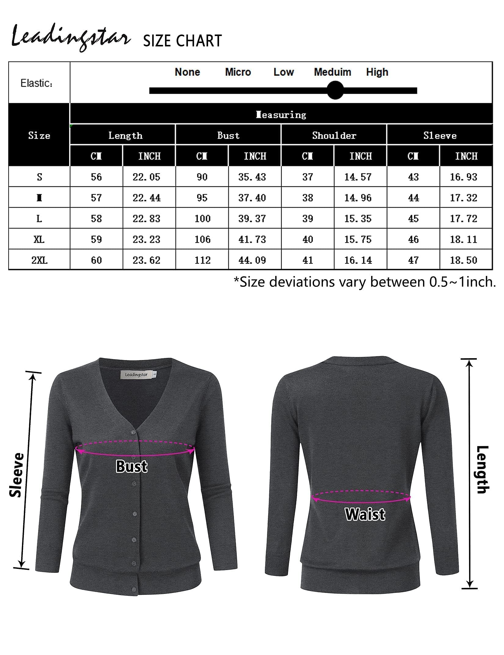 Women's 3/4 Sleeve Button Down Sweater Cardigan - Soft Knit Open Front Wrap for Fall & Winter - Perfect for Office, Date Night and Casual Outings