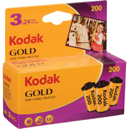 Kodak Gold 200 35mm Film - 3 Pack (24 Exposures Each) | Perfect for Travel, Street Photography & Everyday Moments