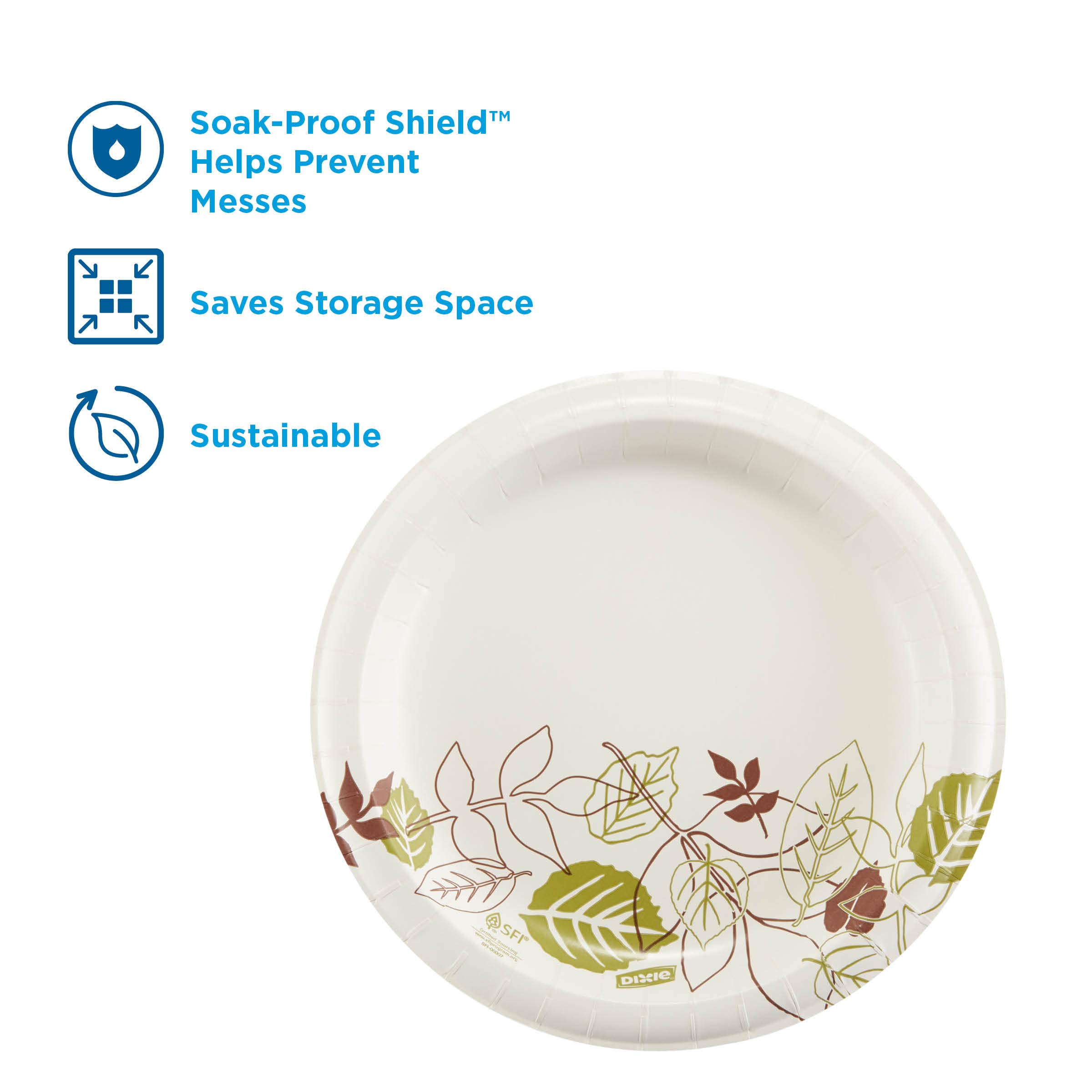 Dixie Bulk Paper Plates 8.5 Inch - 300 Count (6 Packs of 50) - Medium Weight White Disposable Plates for Home, Restaurants, Events & Catering - Perfect for Parties, BBQs, Picnics & Office Lunches - Item #UX9P300