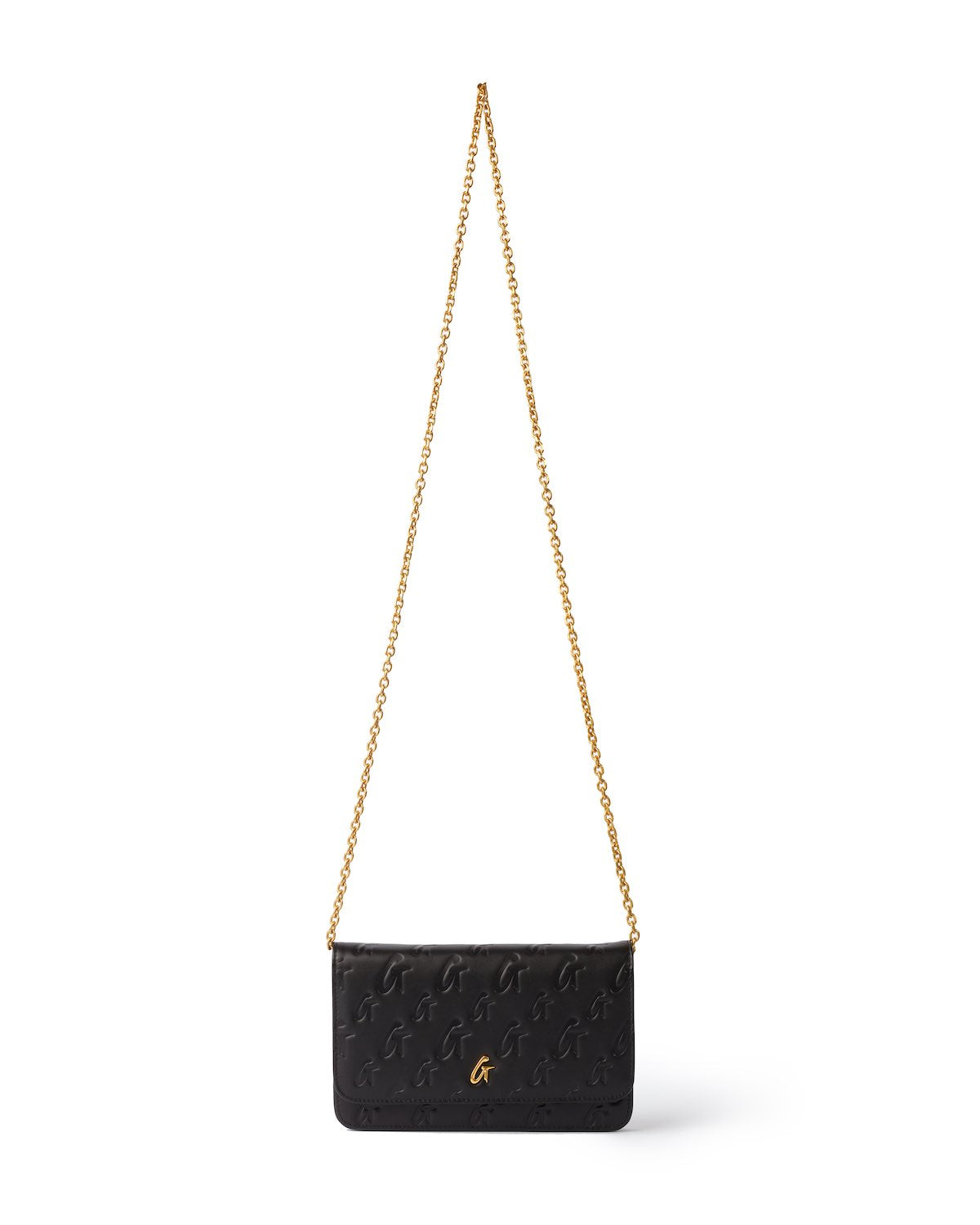Luxury Monogram Gold WOC Handbag - Black Leather Crossbody Bag for Women | Perfect for Evening Parties, Date Nights & Special Occasions
