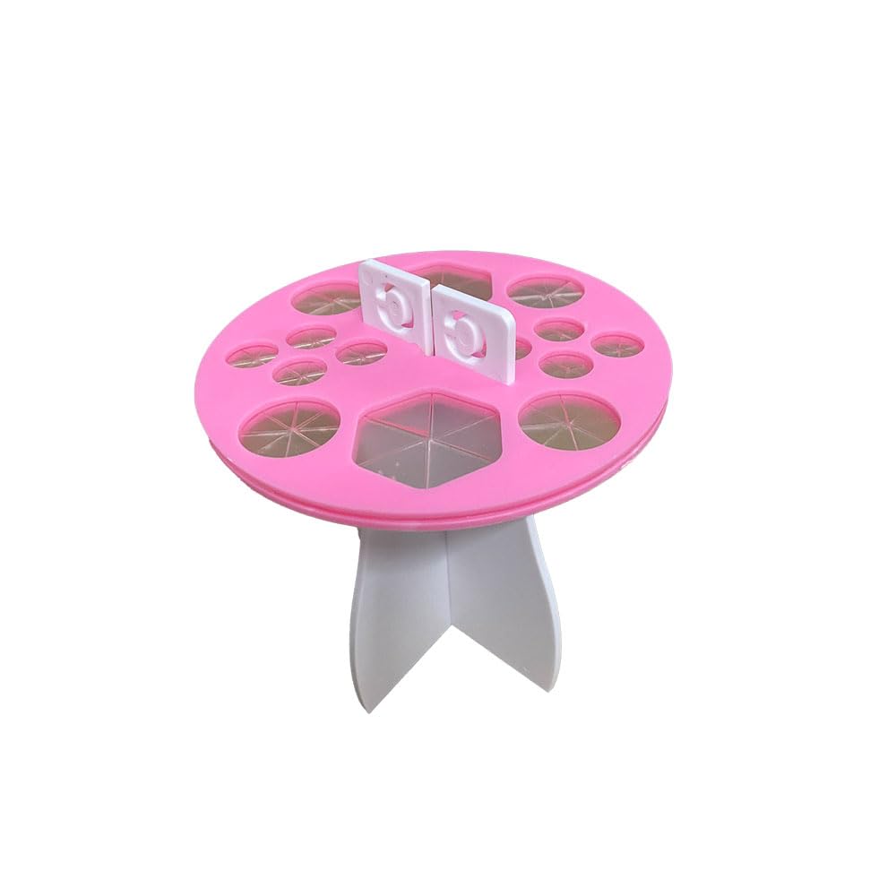 MERISH 14 Hole Makeup Brush Drying Rack & Holder Stand - Pink Cosmetic Organizer for Professional Makeup Brushes | Perfect for Salon, Home Vanity & Travel Makeup Storage