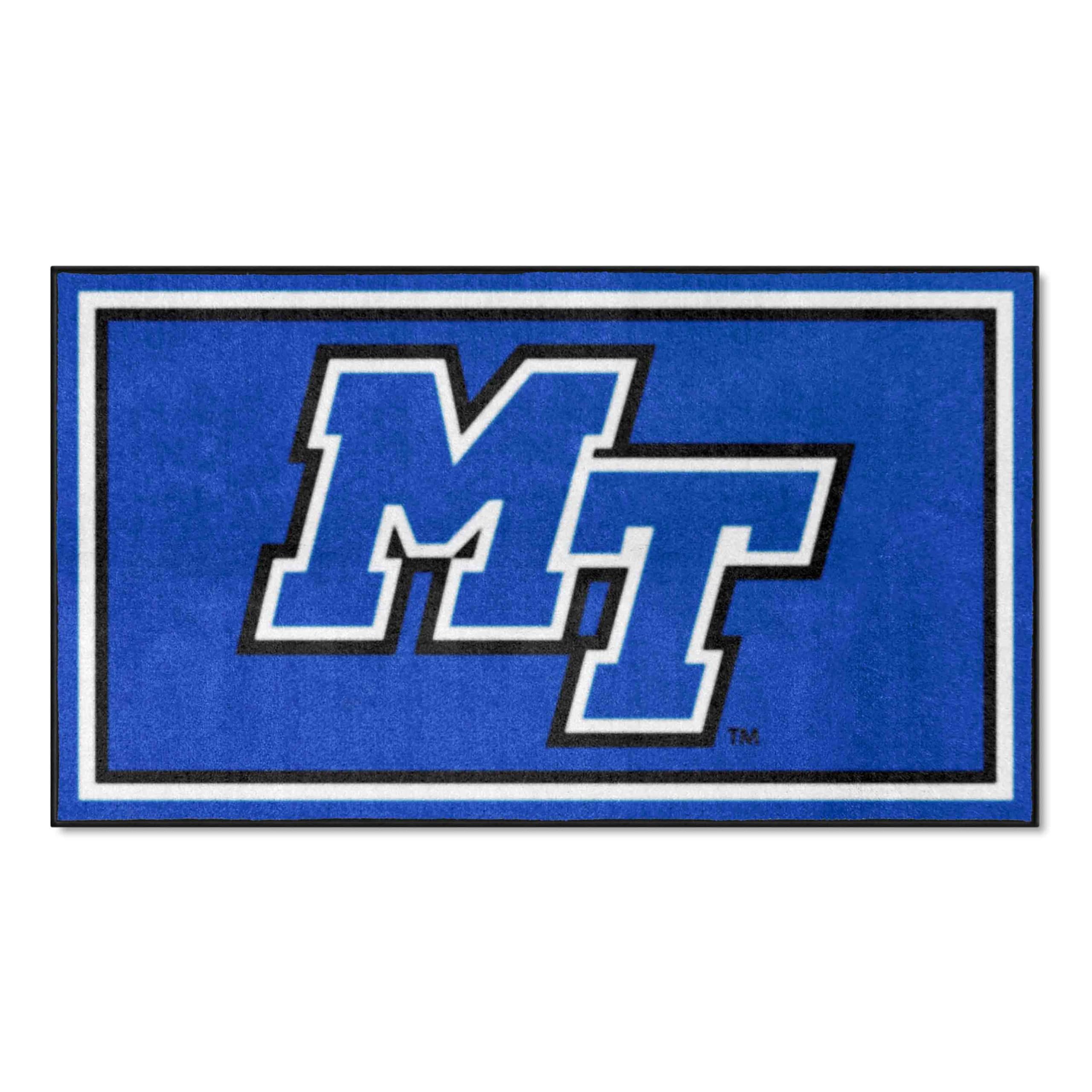 FANMATS NCAA Middle Tennessee Blue Raiders 3ft x 5ft Plush Area Rug - Soft Sports Fan Rug for Living Room, Game Room & Tailgating Decor | Durable College Team Carpet for Home, Dorm & Outdoor Events