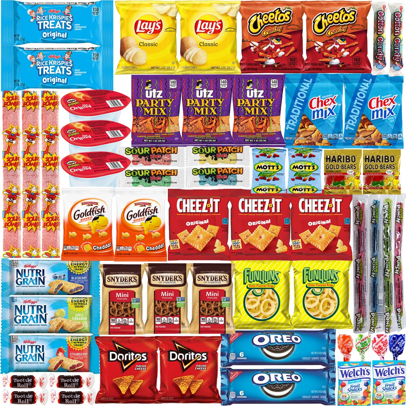 Allergy-Friendly Peanut Free & Tree Nut-Free Snacks Variety Pack - 58 Individually Wrapped Kids Snacks (Cookies, Candy, Crackers, Chips) - Safe Bulk Assortment for School Lunches, Parties & Travel