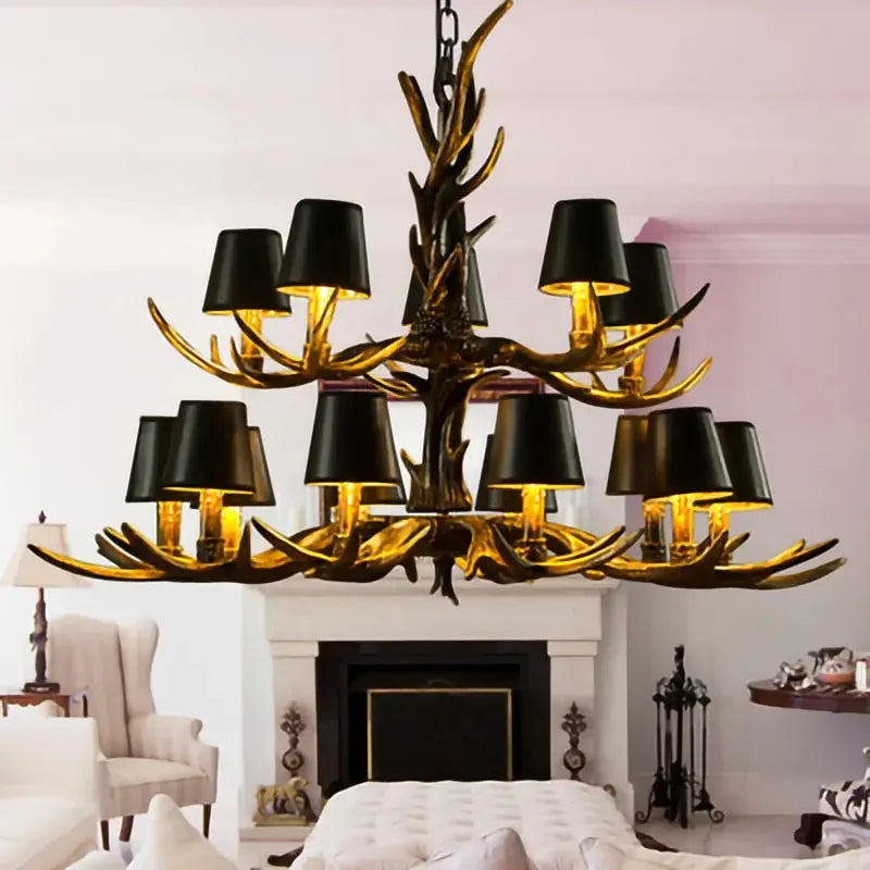 Stylish Faux Elk Antler Chandelier - Rustic Lodge Decor Lighting Fixture for Cabin, Hunting Lodge & Western Home Decor