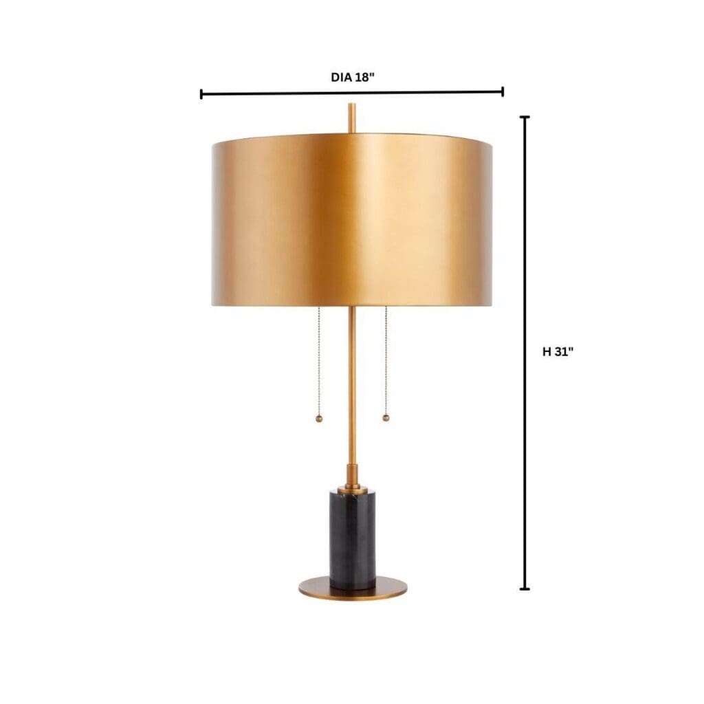 **Cyan Design 11711 McArthur Table Lamp - Black & Brass Finish - Modern Desk Lamp for Living Room, Bedroom, or Office Decor**