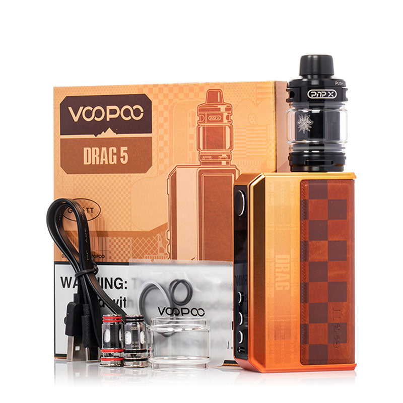 VOOPOO DRAG 5 200W Box Mod Kit with UFORCE-L Tank - Powerful Vape Mod for Cloud Chasing & Flavor | Perfect for Advanced Vapers & Sub-Ohm Vaping Enthusiasts