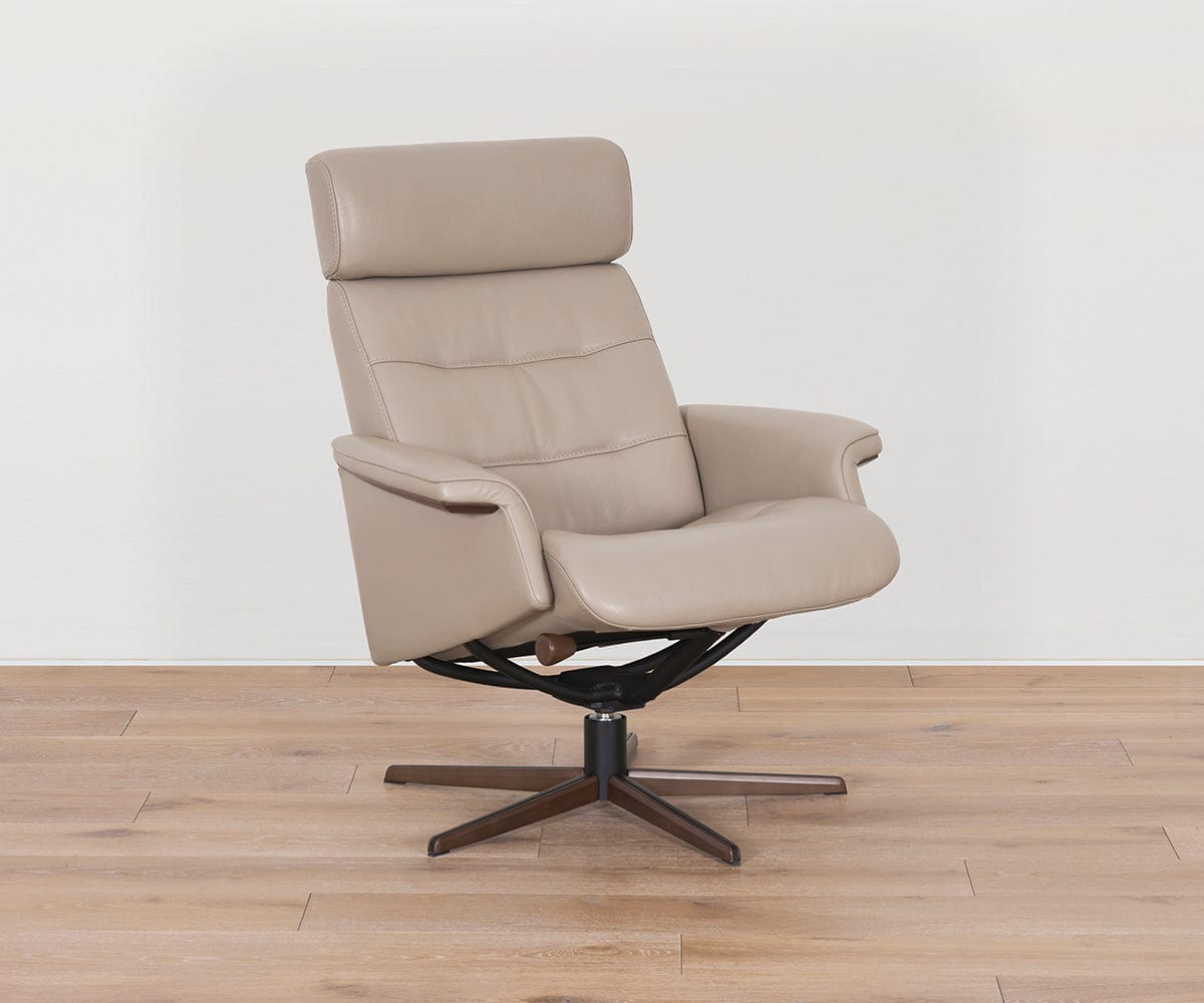 Premium Steffen Leather Recliner with Ottoman - Genuine Leather Living Room Chair for Relaxing & Lounging - Perfect for Home Theater, Reading Nook & Living Spaces