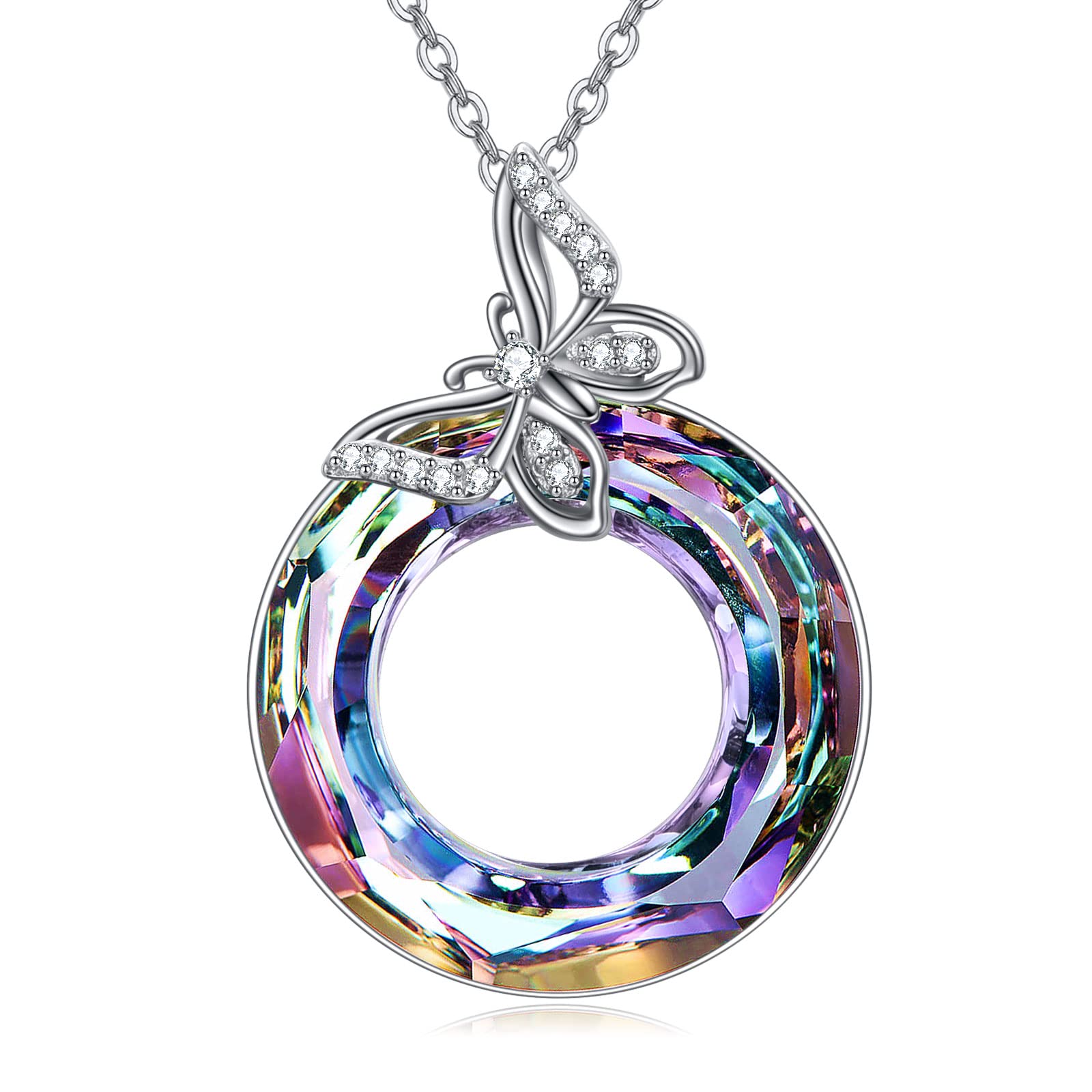 Sterling Silver Butterfly Pendant Necklace for Women - Elegant Crystal Butterfly Jewelry Gift for Mom, Anniversary, Birthday | Perfect for Mother's Day, Valentine's Day & Special Occasions