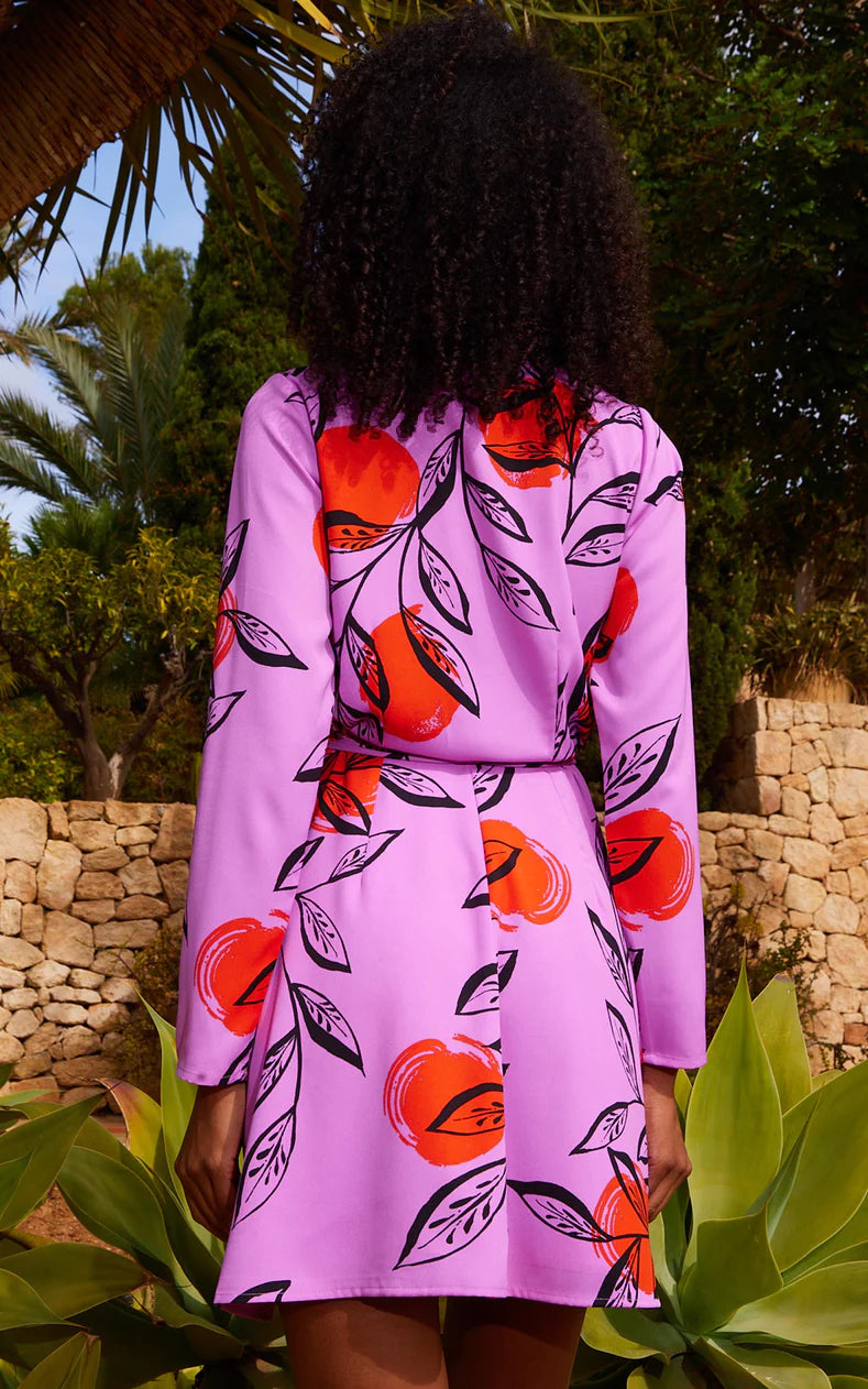 Marley Mini Dress - Sunset Dot Print Floral Summer Dress for Women | Perfect for Beach Vacations, Date Nights & Casual Outings