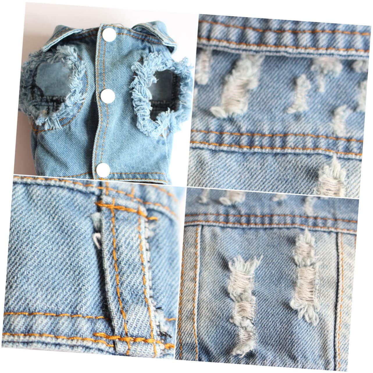 Kisangel Small Dog Denim Vest - Weatherproof Puppy Jacket for Cold Weather, Stylish Pet Outfit for Daily Walks & Outdoor Adventures