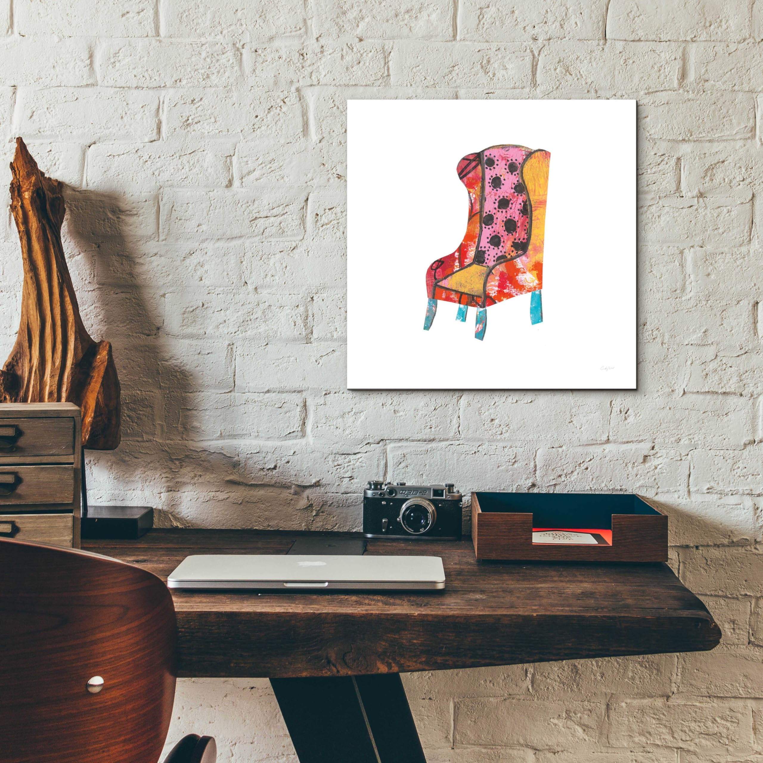 Mod Chairs IV by Courtney Prahl - 12x12 Inch Acrylic Glass Wall Art Decor, Modern Abstract Painting for Living Room, Bedroom & Office