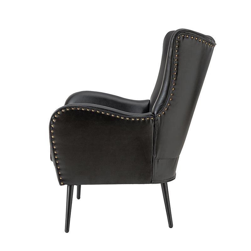 Stylish Shepherd Wingback Vegan Leather Armchair - Modern PU Leather Accent Chair for Living Room, Bedroom & Office - Comfortable Mid-Century Design with Optional Types