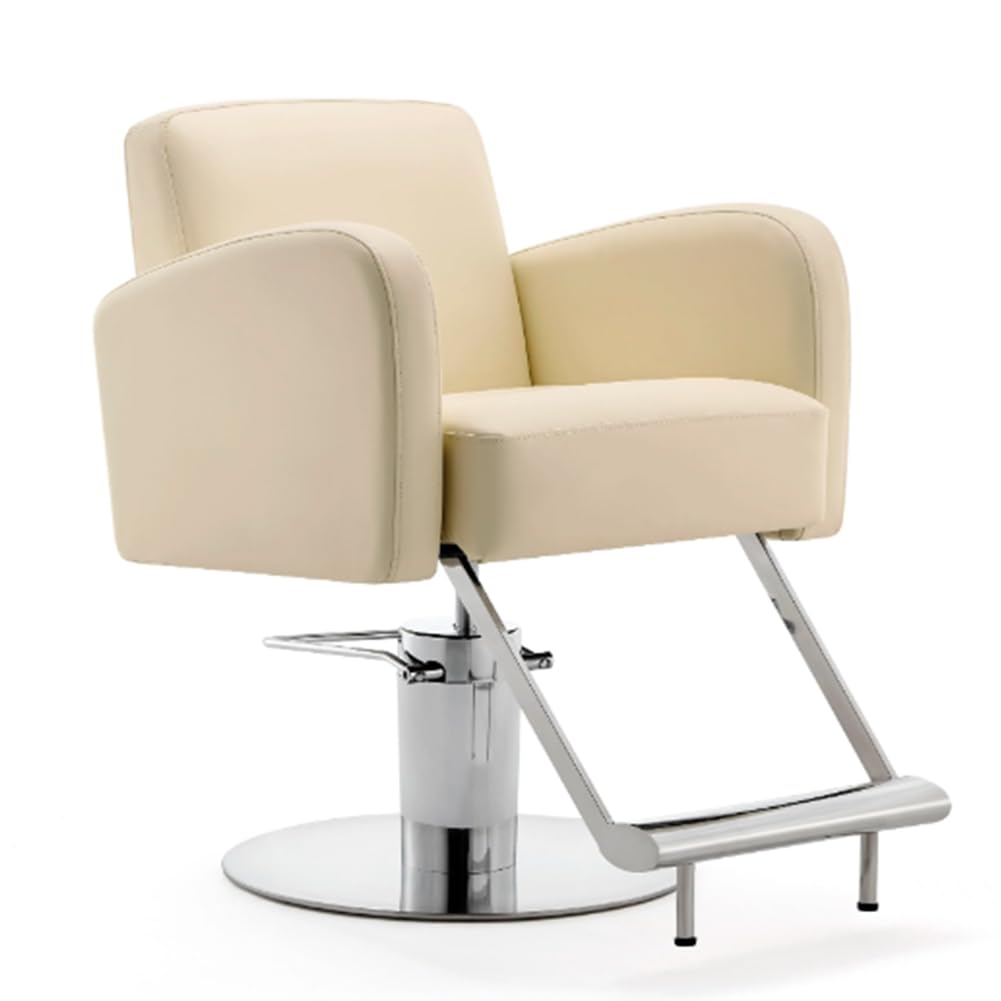 Professional Hydraulic Barber Chair for Hair Stylists - Heavy Duty Salon Chair with Adjustable Height for Hair Cutting, Styling & Spa Treatments - Perfect for Barbershops, Salons & Home Use (White)