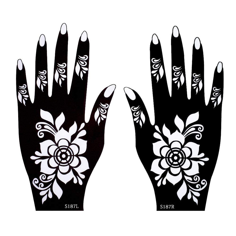 **Ivana's Henna Stencils for Hands, Body, Fingers & Face – Mehndi Tattoo Stickers for Women, Girls & Kids – Pack of 2 (Design NIV-41) – Perfect for Parties, Weddings & Festivals**