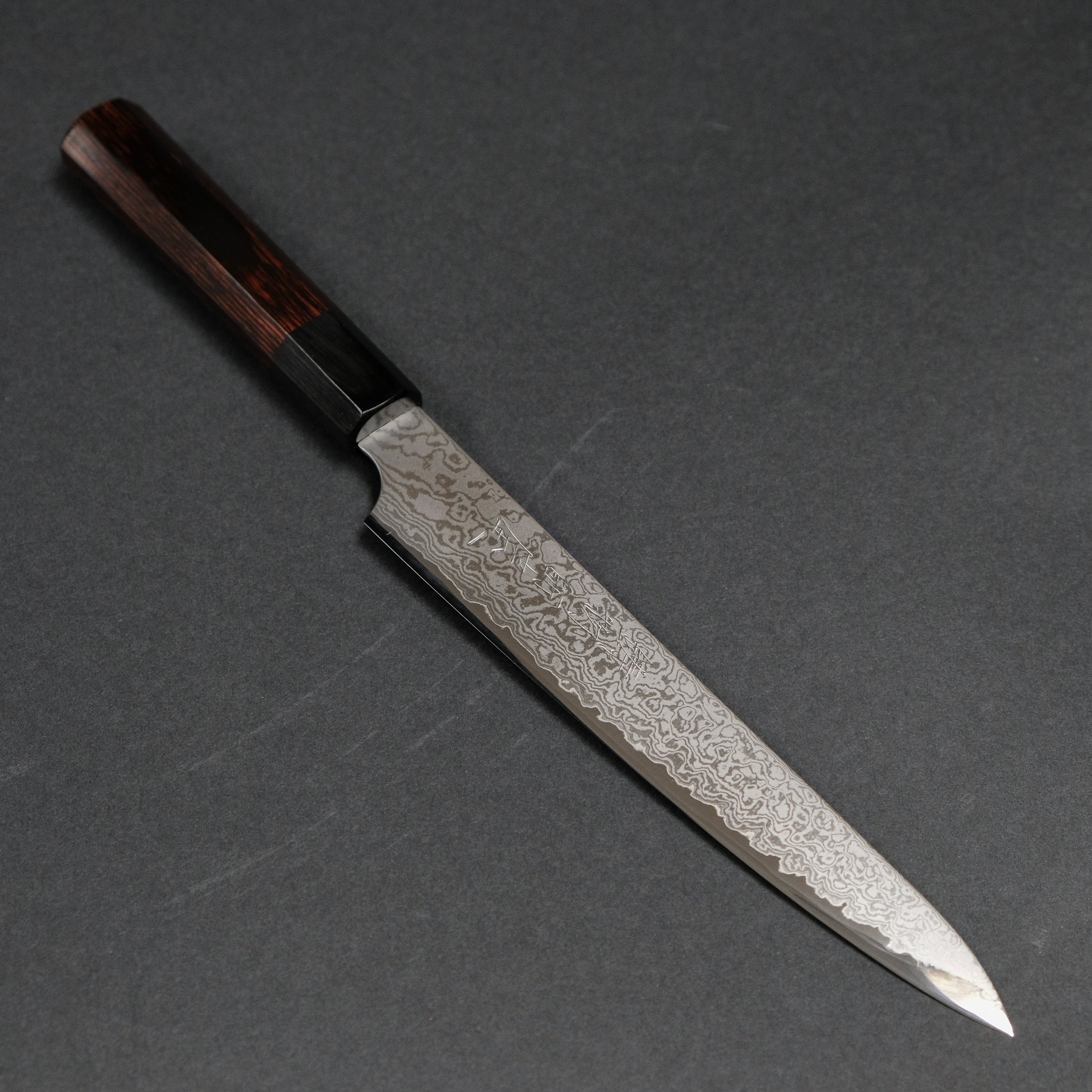 Hitohira Imojiya TH Damascus Petty Knife 180mm with Red Pakka Handle - Premium Japanese Kitchen Knife for Slicing, Peeling & Precision Cutting - Perfect for Chefs & Home Cooking