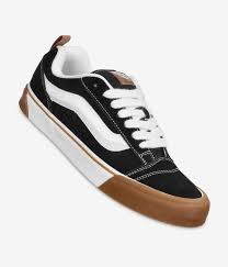 Vans Knu Skool Sneakers - Black & Gum Bumper Retro Skate Shoes for Men & Women | Casual Streetwear & Skateboarding Fashion