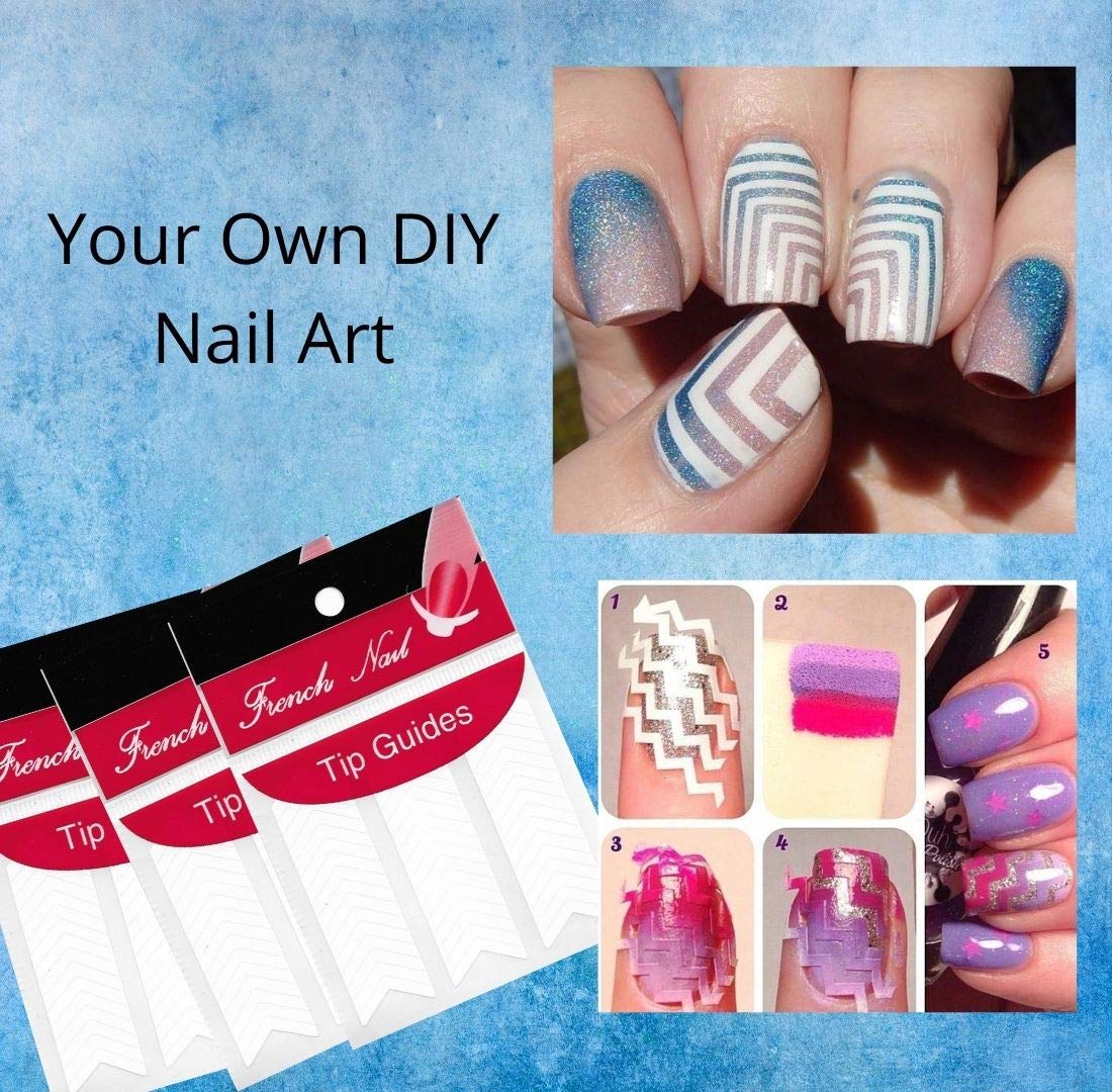 10 Sheet French Manicure Nail Stickers - DIY Nail Art Guide Stencils for Salon & Home Use | Nail Decorations with 10 Stylish Designs | Perfect for Parties, Weddings & Everyday Manicures