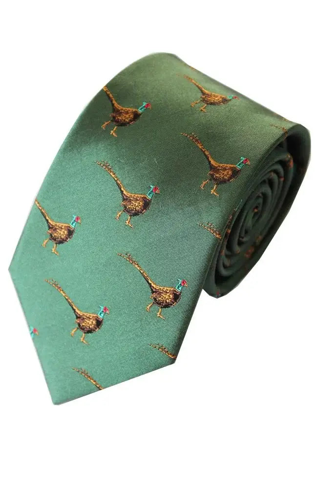 LA Smith Country & Hobby Pheasant Silk Neckties for Men - Elegant Formal Wear for Business, Weddings & Special Occasions