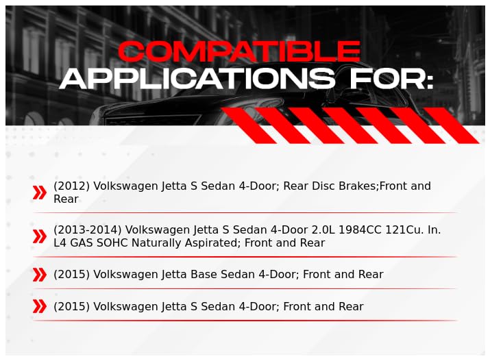 R1 Concepts Complete Front & Rear Brake Kit for 2012-2015 Volkswagen Jetta - Includes Ceramic Brake Pads, Rotors & Hardware | Smooth Stopping Power for City Driving & Highway Commutes