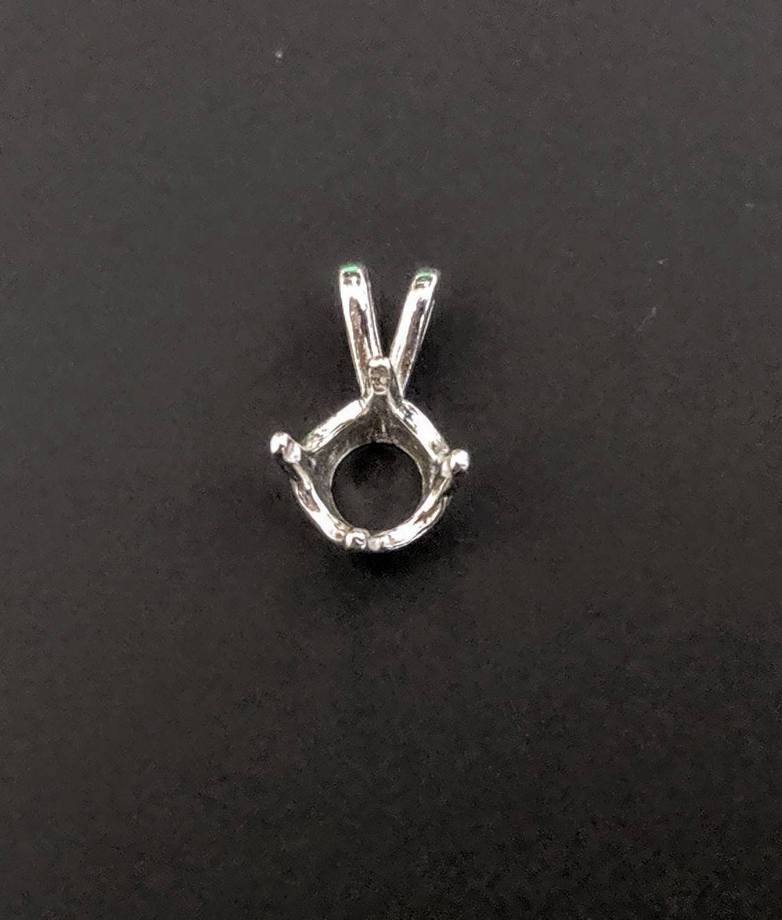 Solid Sterling Silver or 14kt Gold 2mm-8mm Round 4-Prong Pendant Setting for Jewelry Making | Handcrafted in USA | Perfect for Necklaces, Rings & DIY Jewelry Projects