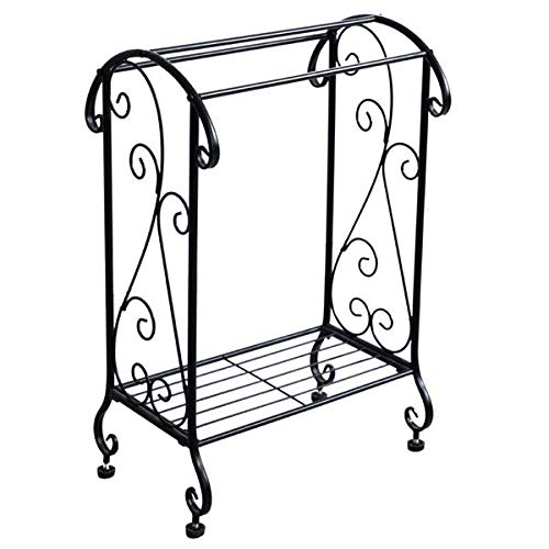 Metal Free Standing Towel & Blanket Storage Rack - Organize Bathroom, Bedroom, Laundry Room - Space Saving Home Decor for Living Room, Bath Towel Holder - Perfect for Blanket Display & Bathroom Organization